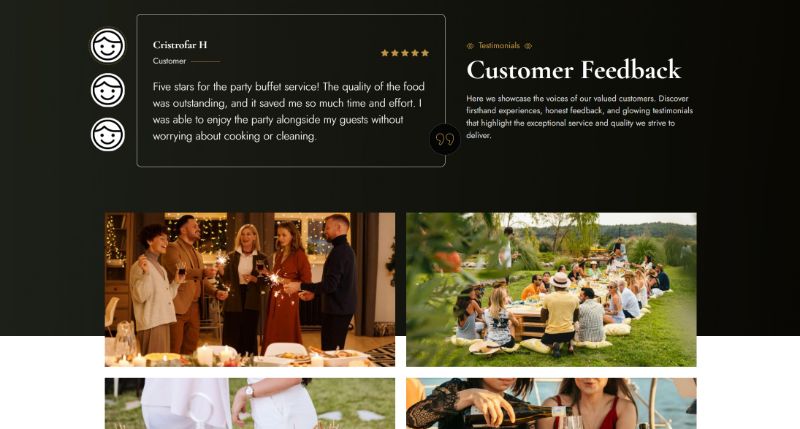 partybuffet.uk - website testimonials section