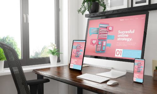 WordPress interface preview for local company site