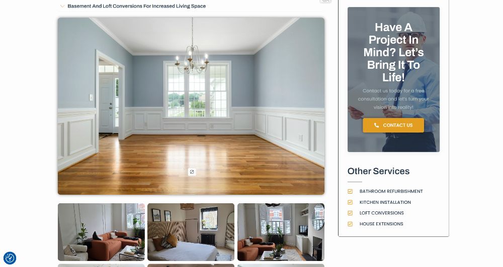 Home refurbishment project gallery on BIG PROJECTS LTD website