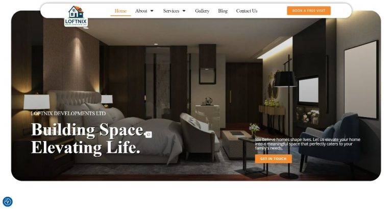Loftnix Developments new homepage with modern website design for loft conversions