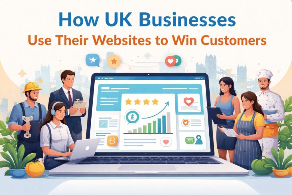 How UK businesses across different industries use their websites to support customer decisions