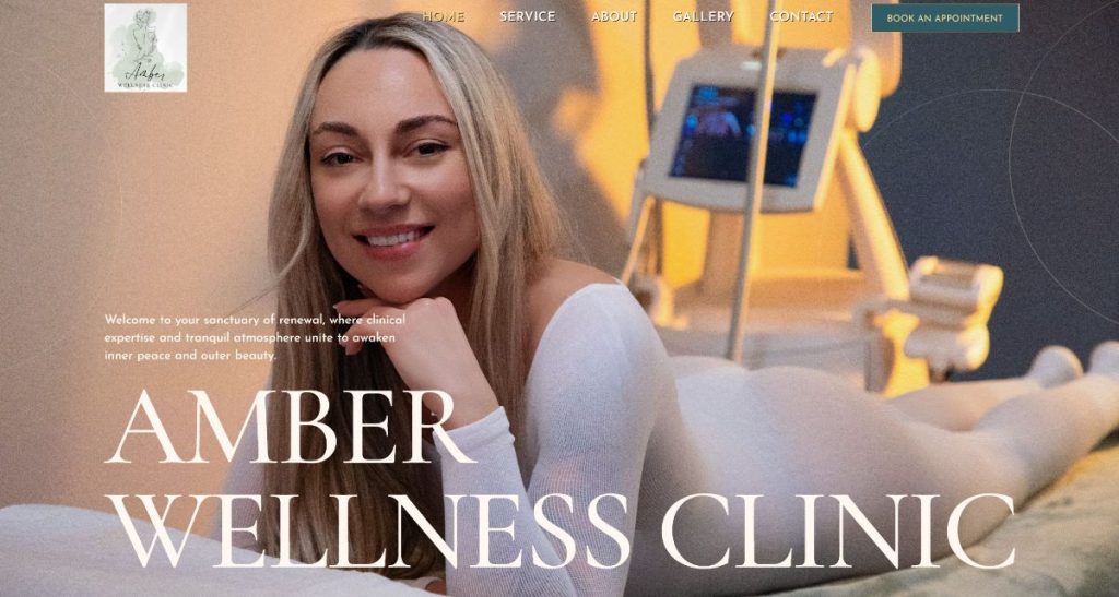 AmberWellness website homepage hero section
