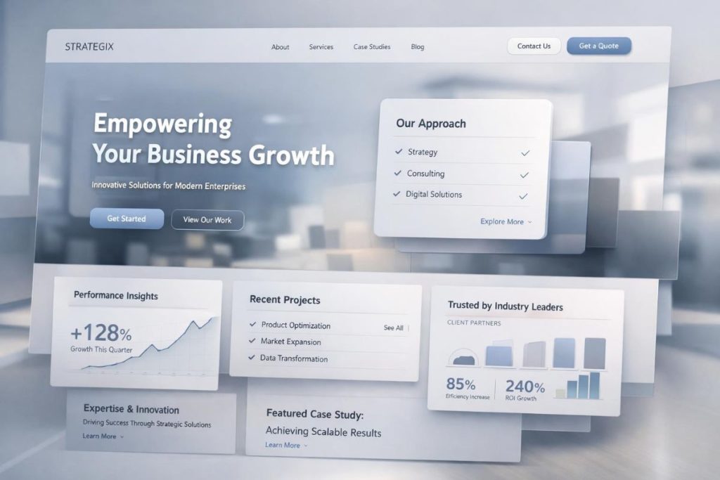 Example of a Brentwood business website design showing visual layout