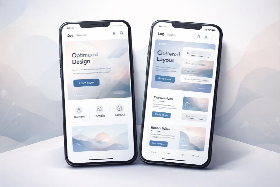 Mobile website design comparison for Romford and Grays businesses