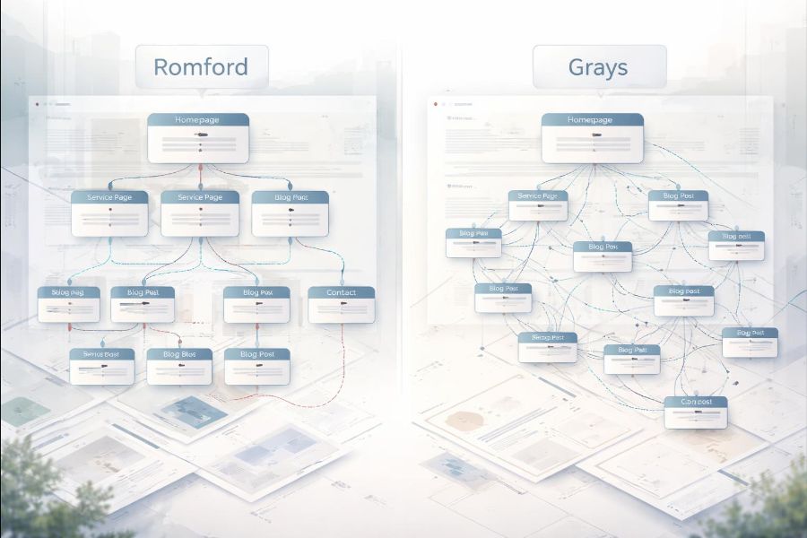 SEO structure example for Romford and Grays business websites