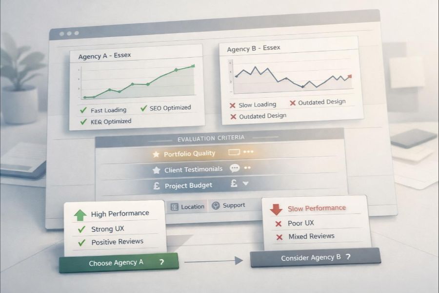 Conversion focused website layout for Essex businesses