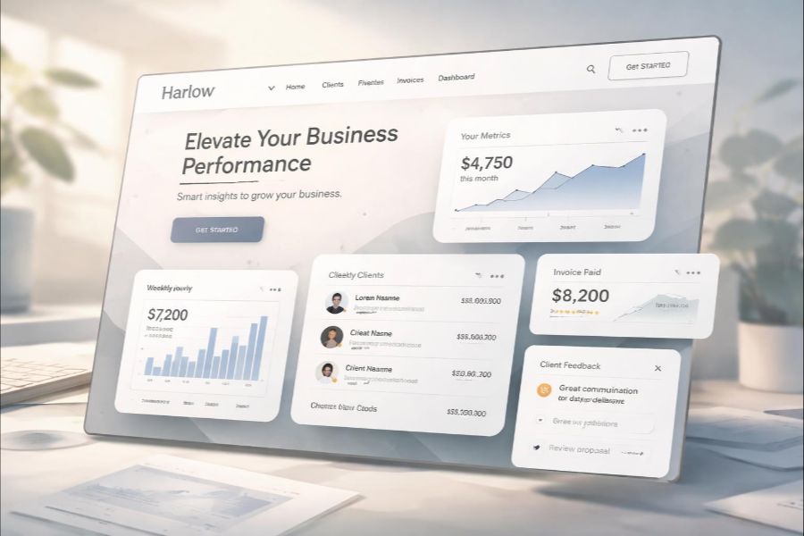 Example of a Harlow business website layout and structure