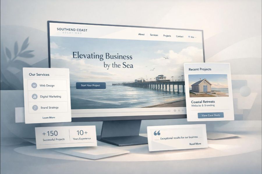Southend-on-Sea business website design with visual layout and branding